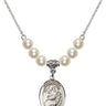 Saint Jason Crystal Necklace | 3/4 inch | 6mm Beads   Sterling Silver