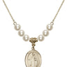 Saint Justin Crystal Necklace | 3/4 inch | 6mm Beads   14kt Gold Filled