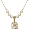 Saint Joan of Arc Crystal Necklace | 3/4 inch | 6mm Beads   14kt Gold Filled