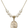 Saint John the Apostle Crystal Necklace | 3/4 inch | 6mm Beads   14kt Gold Filled