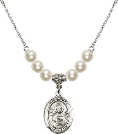 Collar de cristal de San Juan Apóstol | 1,9 cm | Cuentas de 6 mm