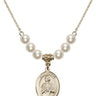 Saint Kateri Tekakwitha Crystal Necklace | 3/4 inch | 6mm Beads   14kt Gold Filled