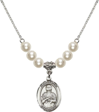 Collar de cristal de Santa Kateri Tekakwitha | 1,9 cm | Cuentas de 6 mm | N31-8061