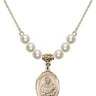 Saint Lawrence Crystal Necklace | 3/4 inch | 6mm Beads   14kt Gold Filled