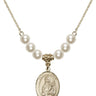 Saint Lucia of Syracuse Crystal Necklace | 3/4 inch | 6mm Beads   14kt Gold Filled