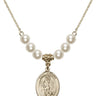 Saint Lazarus Crystal Necklace | 3/4 inch | 6mm Beads   14kt Gold Filled