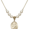 Saint Luke the Apostle Crystal Necklace | 3/4 inch | 6mm Beads   14kt Gold Filled