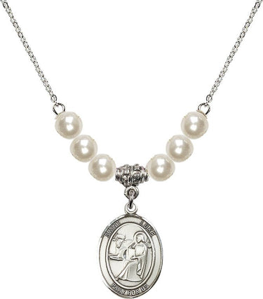 Collar de cristal de San Lucas Apóstol | 1,9 cm | Cuentas de 6 mm | N31-8068