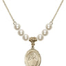 Saint Maria Faustina Crystal Necklace | 3/4 inch | 6mm Beads   14kt Gold Filled