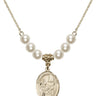 Saint Mary Magdalene Crystal Necklace | 3/4 inch | 6mm Beads   14kt Gold Filled