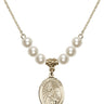 Saint Margaret Mary Alacoque Crystal Necklace | 3/4 inch | 6mm Beads   14kt Gold Filled