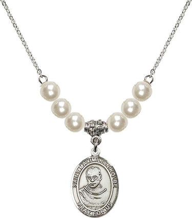 Collar de Cristal de San Maximiliano Kolbe | 3/4 pulgada | Cuentas de 6 mm | N31-8073