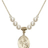 Saint Matthew the Apostle Crystal Necklace | 3/4 inch | 6mm Beads   14kt Gold Filled