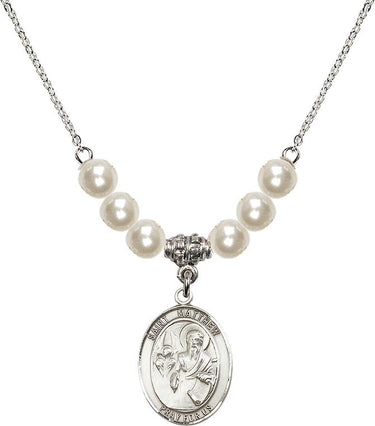 Collar de cristal de San Mateo Apóstol | 1,9 cm | Cuentas de 6 mm | N31-8074