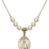 Saint Martha Crystal Necklace | 3/4 inch | 6mm Beads   14kt Gold Filled