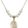 Saint Michael the Archangel Crystal Necklace | 3/4 inch | 6mm Beads   14kt Gold Filled
