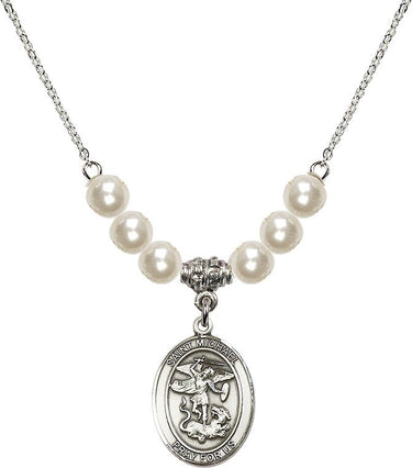 Collar de cristal de San Miguel Arcángel | 1.9 cm | Cuentas de 6 mm | N31-8076