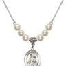 Saint Nicholas Crystal Necklace | 3/4 inch | 6mm Beads   Sterling Silver