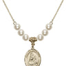 Our Lady of Loretto Crystal Necklace | 3/4 inch | 6mm Beads   14kt Gold Filled