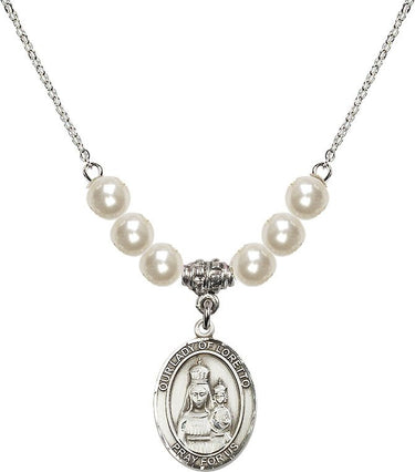 Collar de cristal de Nuestra Señora de Loretto | 1,9 cm | Cuentas de 6 mm | N31-8082