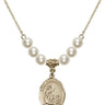 Saint Bonaventure Crystal Necklace | 3/4 inch | 6mm Beads   14kt Gold Filled
