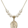 Saint Paul the Apostle Crystal Necklace | 3/4 inch | 6mm Beads   14kt Gold Filled