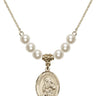 Our Lady of Providence Crystal Necklace | 3/4 inch | 6mm Beads   14kt Gold Filled
