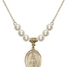 Saint Peregrine Crystal Necklace | 3/4 inch | 6mm Beads   14kt Gold Filled