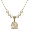 Saint Martin de Porres Crystal Necklace | 3/4 inch | 6mm Beads   14kt Gold Filled
