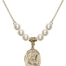 Saint Raymond Nonnatus Crystal Necklace | 3/4 inch | 6mm Beads   14kt Gold Filled