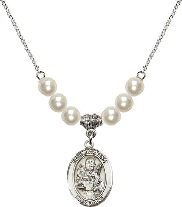 St. Raymond Nonnatus Crystal Necklace | 3/4 inch | 6mm Beads