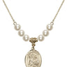 Saint Raphael the Archangel Crystal Necklace | 3/4 inch | 6mm Beads   14kt Gold Filled