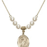 Saint Richard Crystal Necklace | 3/4 inch | 6mm Beads   14kt Gold Filled