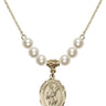 Saint Scholastica Crystal Necklace | 3/4 inch | 6mm Beads   14kt Gold Filled