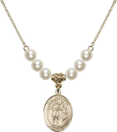 St. Sebastian Crystal Necklace | 3/4 inch | 6mm Beads