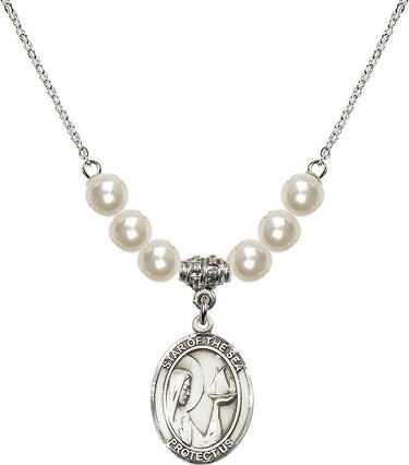 Collar de cristal Nuestra Señora Estrella del Mar | 1,9 cm | Cuentas de 6 mm | N31-8101
