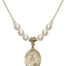 Saint Teresa of Avila Crystal Necklace | 3/4 inch | 6mm Beads   14kt Gold Filled