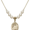 Saint Edith Stein Crystal Necklace | 3/4 inch | 6mm Beads   14kt Gold Filled
