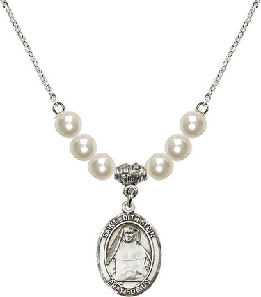 St. Edith Stein Crystal Necklace | 3/4 inch | 6mm Beads