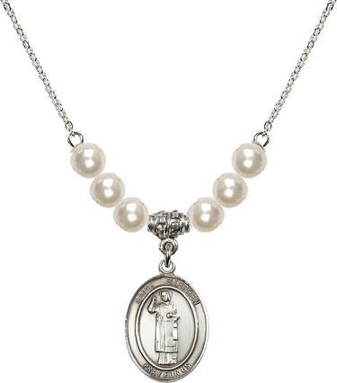 St. Stephen the Martyr Crystal Necklace | 3/4 inch | 6mm Beads