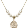 Saint Timothy Crystal Necklace | 3/4 inch | 6mm Beads   14kt Gold Filled