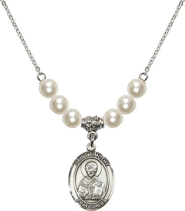 St. Timothy Crystal Necklace | 3/4 inch | 6mm Beads
