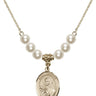 Saint Theresa Crystal Necklace | 3/4 inch | 6mm Beads   14kt Gold Filled
