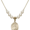 Saint Thomas the Apostle Crystal Necklace | 3/4 inch | 6mm Beads   14kt Gold Filled
