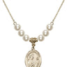 Saint Thomas More Crystal Necklace | 3/4 inch | 6mm Beads   14kt Gold Filled