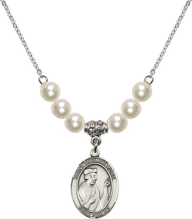 St. Thomas More Crystal Necklace | 3/4 inch | 6mm Beads