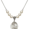 Saint William of Rochester Crystal Necklace | 3/4 inch | 6mm Beads   Sterling Silver