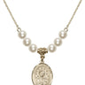 Our Lady of la Vang Crystal Necklace | 3/4 inch | 6mm Beads   14kt Gold Filled