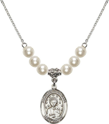 Collar de cristal Nuestra Señora de la Vang | 1,9 cm | Cuentas de 6 mm | N31-8115