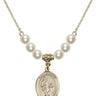 Saint Zachary Crystal Necklace | 3/4 inch | 6mm Beads   14kt Gold Filled